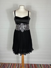 JANE NORMAN Y2K 2000'S BLACK PARTY COCKTAIL DRESS BEADED FRONT APPROX 12