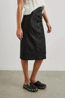 Rails Broadway Midi Pencil Skirt Coated Black Denim XS High Waist BNWT MSRP $228 — photo 5
