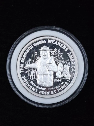 Smokey Bear 1 oz .999 Fine Silver Rounds Variety Design 1952-1