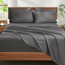 100 Egyptian Cotton Sheets King Size Set - 1200 Thread Count 6 PC 18" Deep