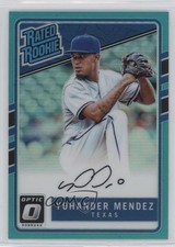 2017 Donruss Optic Rated Rookies Signatures Aqua Prizm Yohander Mendez Auto 0b3