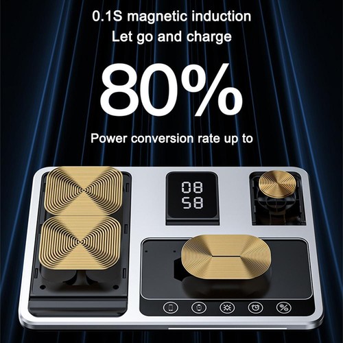 4 in 1 Desktop Wireless Charger with Automatic Lifting and Folding Clock g5sg - 第 15/20 張圖片