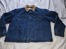 WRANGLER WESTERN COWBOY BLANKET LINED DENIM JEAN JACKET SZ 46 IS USED