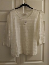 LOFT NWT White Lightweight Summer Sheer Sweater Sz S MSRP 45 -SALE 