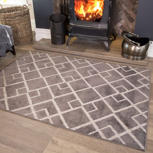 Large Grey Outdoor Rug Washable Patio & Kitchen Rugs Durable Hall