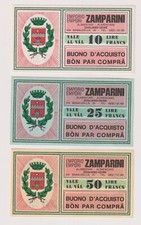 Miniassegni BUONI D'ACQUISTO - serie ZAMPARINI