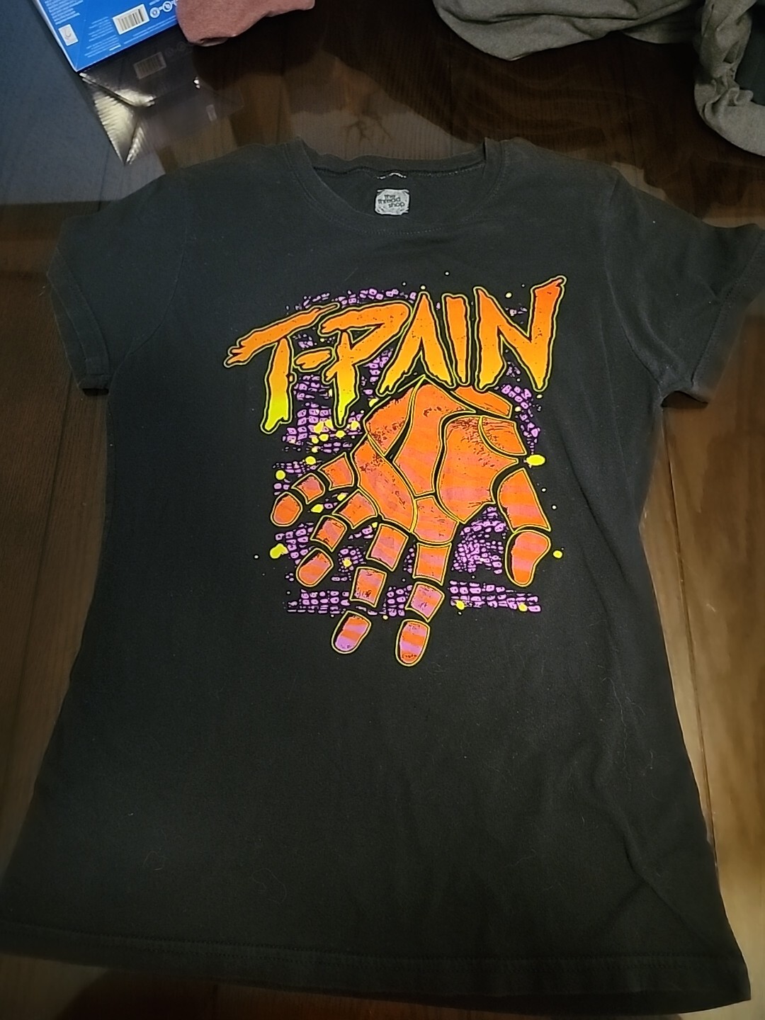Vintage Y2K T-Pain Rap Shirt  Graphic Neon Womens Black  LG