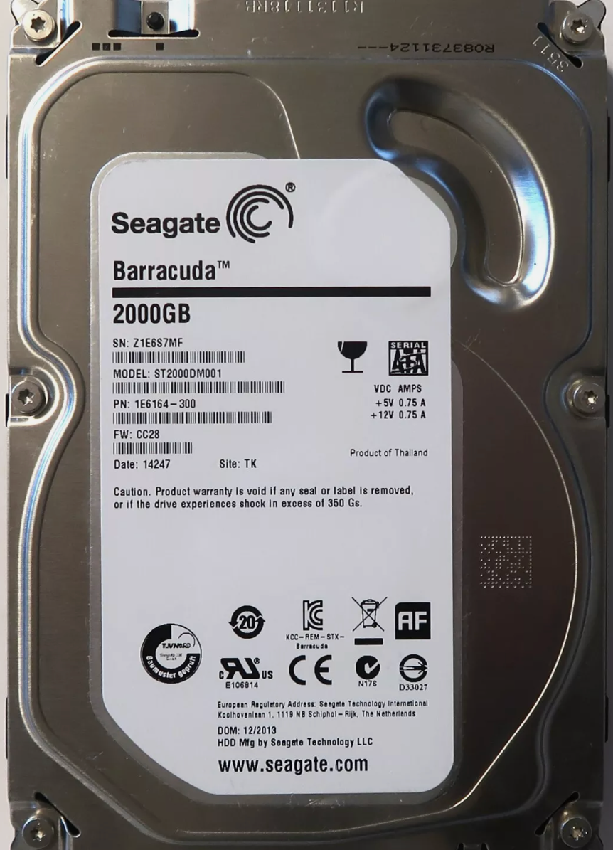 Seagate Barracuda 2 TB Internal 7200 RPM 3.5" Hard Drive ST2000DM001