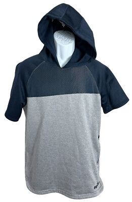 AND1 Top Navy Blue Short Sleeve Hood Mesh Shirt Sz Small Logo Sport  Activewear