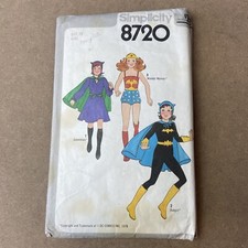 Simplicity 8720 Halloween Costume Batgirl Catwoman Wonder Woman Sz 10 COMPLETE