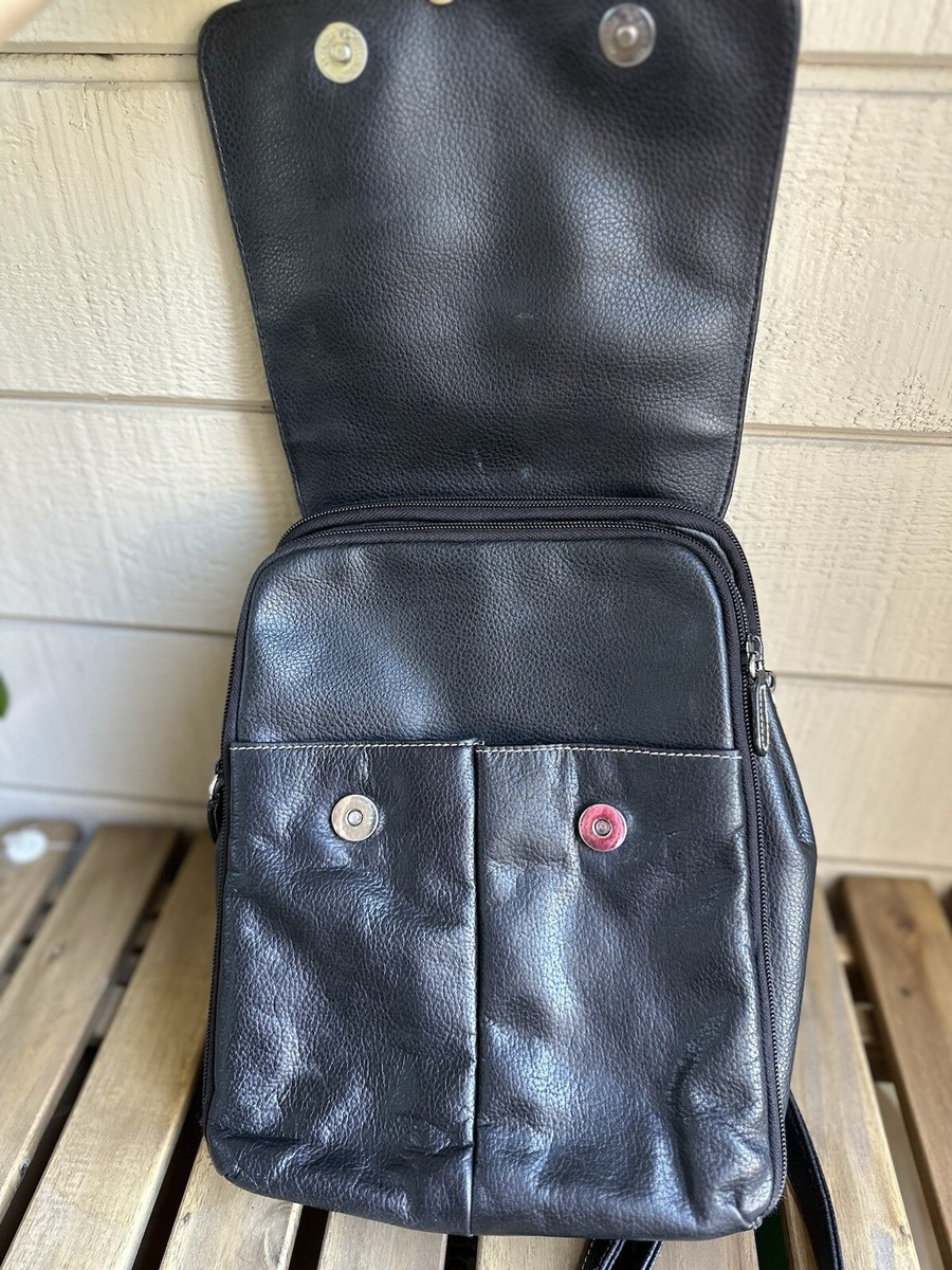 Hillard&Hanson Women’s Black Leather Backpack with Pockets Hillard&Hanson Women main image 2