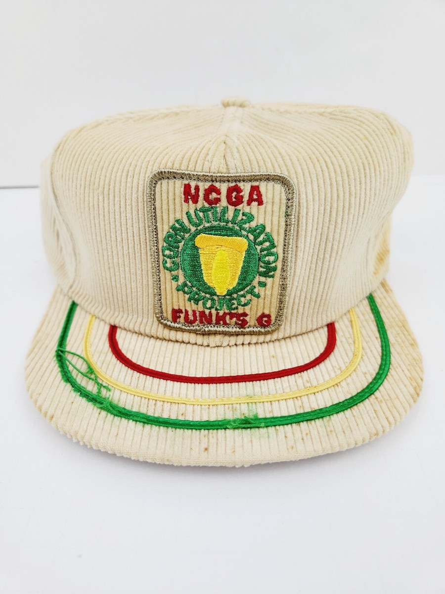 Vtg Funk's G Hybrid Seed Corduroy Snapback Patch Trucker Hat/Cap