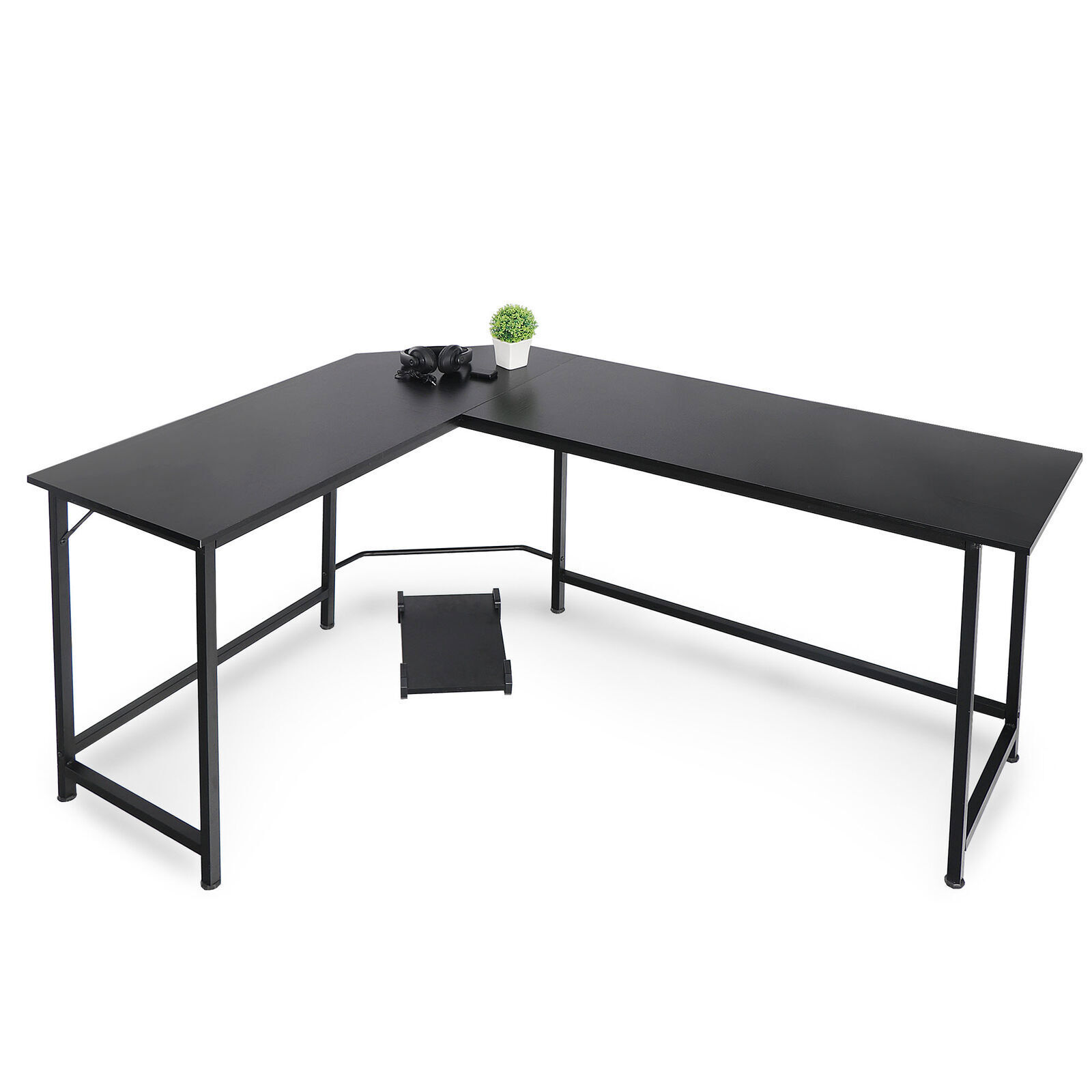 L-Shaped 66"Computer Desk Corner Gaming Desk PC Laptop Study Table Workstation