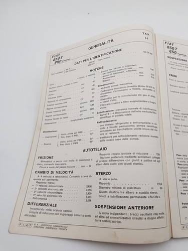 Manuale officina Fiat 850 T e Familare dati principali per le riparazioni d 1972 - Foto 6 di 24