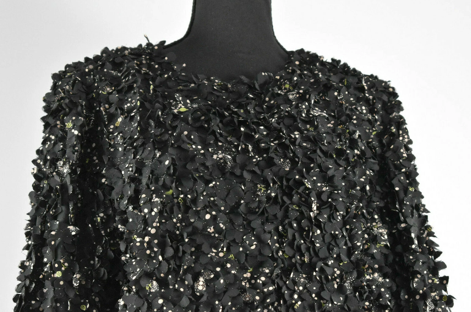 Raro blazer seta Tory Burch taglia 10 petali testurizzati gancio occhiello giacca logo pianeti