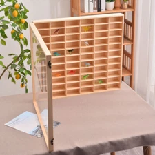 60 Grids Wooden Display Shelf for Hot Wheels Diecast Car Matchbox 1/64 Toy Rack