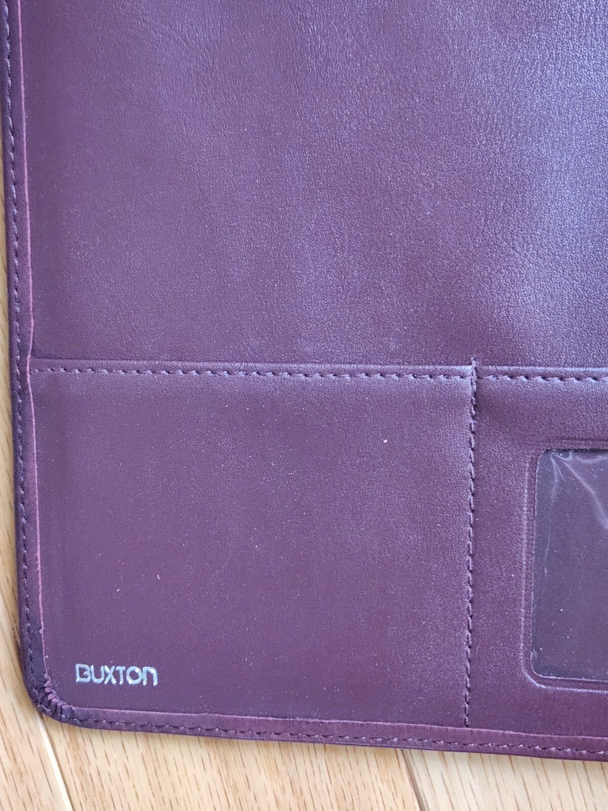 Buxton Burgundy Velvet Touch Cowhide Leather Padfolio 11"x8.5" Notepad Holder eBay