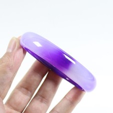 68mm Certified Natural Agate Chalcedony Lavender purple Jade Bangle j7200