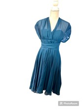JJs House Blue Asymetrical Chiffon Evening Dress Sz 8