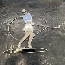 suncatcher stained glass woman golfer 7 Inch
