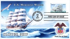 AO-4548-3, 2011, U.S. Merchant Marine, First Day Cover, Add-on Cachet, Standard