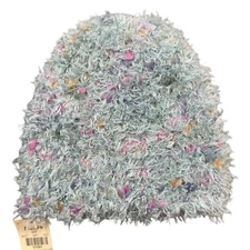Fibres Beanie Hat Womens Multicolor Warm Plush Wide Brim Fluffy Knitted Cap
