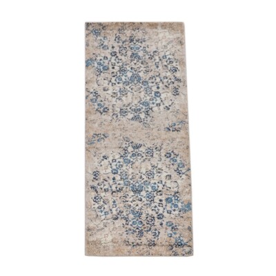 Machine Woven Heat Set Polypropylene Area Rug Floral Beige Blue BBH Homes BB