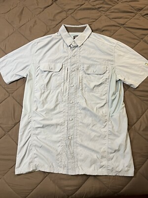 KHUL Short Sleeve Button Down Technical Shirt Men's Medium M Blue