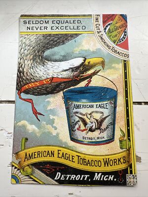 1880's American Eagle Chewing Tobacco Trade Card Nice Detroit Trimmed