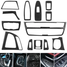 13PCS Real Carbon Fiber Interior Trim Decor Cover For BMW 3 4 Series F30 F34