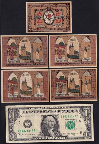 1921 Frose Germany Notgeld Lot 5 Emergency Money Rare Banknote Complete Set - Picture 2 of 2