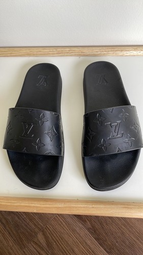 louis vuitton black sliders