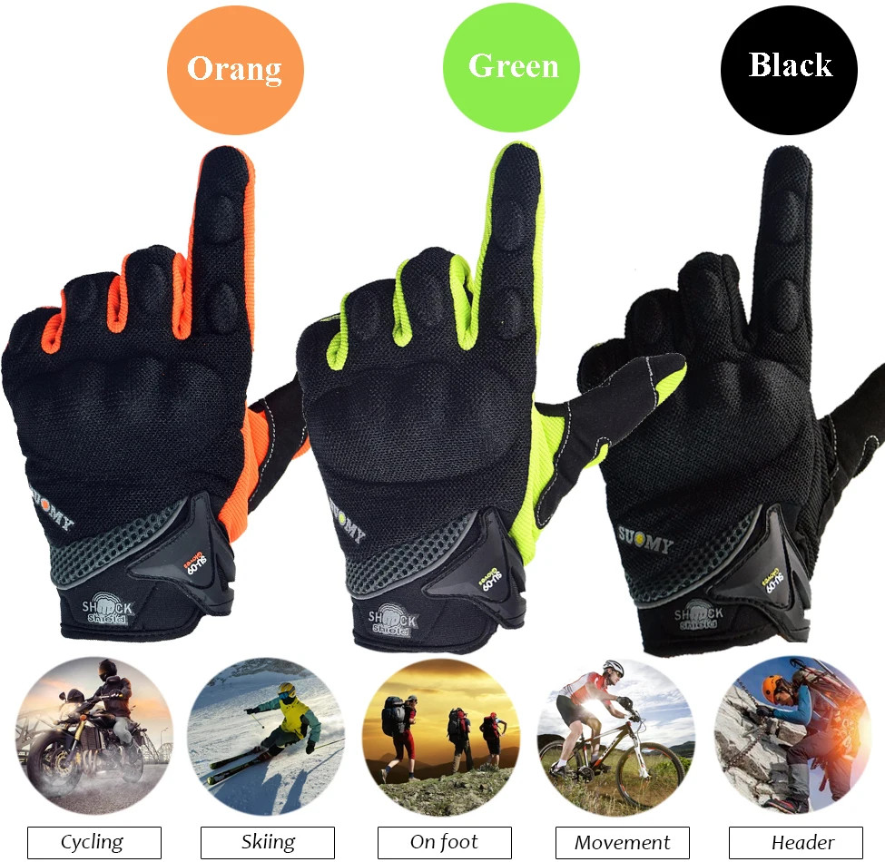 Gants de motocross anti-dérapants avec coques renforcées taille L