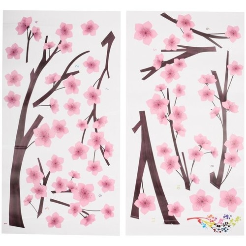 DCWV 22 Vinyl Decals Pink Cherry Blossom Flower Reusable Wall Art - Picture 2 of 4