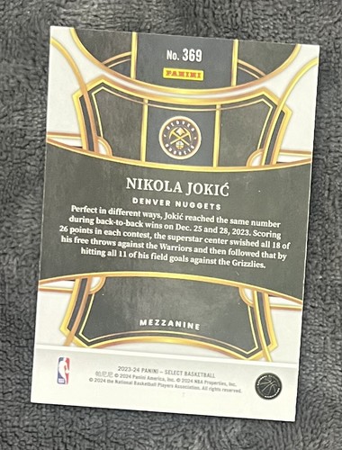 Nikola Jokic 2023-24 Select Mezzanine Silver Prizm #369 Denver Nuggets - Picture 2 of 2