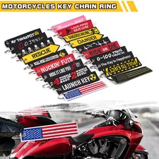 1pc Tag Keychain Ring Embroidered For Motorcycle Scooter Polaris Indian Victory