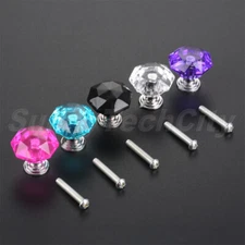 5x Fashion Cabinet Crystal Pull Handle Wardrobe Dresser Door Drawer Closet Knobs