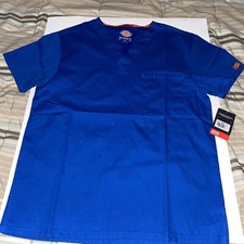 Dickies EDS Signature Men  Women Scrubs Top Tuckable V-Neck X-Small, Royal