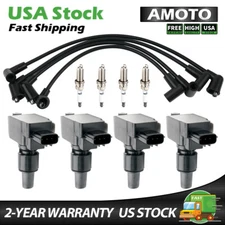 4X Ignition Coil +Spark Plug + Wire set OEM for 2004-2011 Mazda RX-8 1.3L UF501