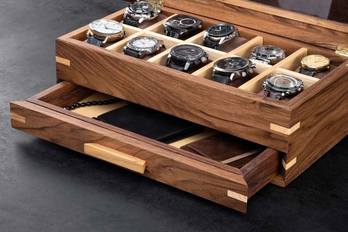 Glass watch box top