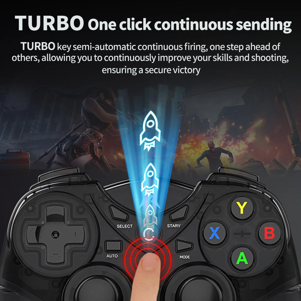 Controlador de juego con cable de doble vibración DOYO con modo TURBO para PS3 PC TV Box Foto 3 de 4