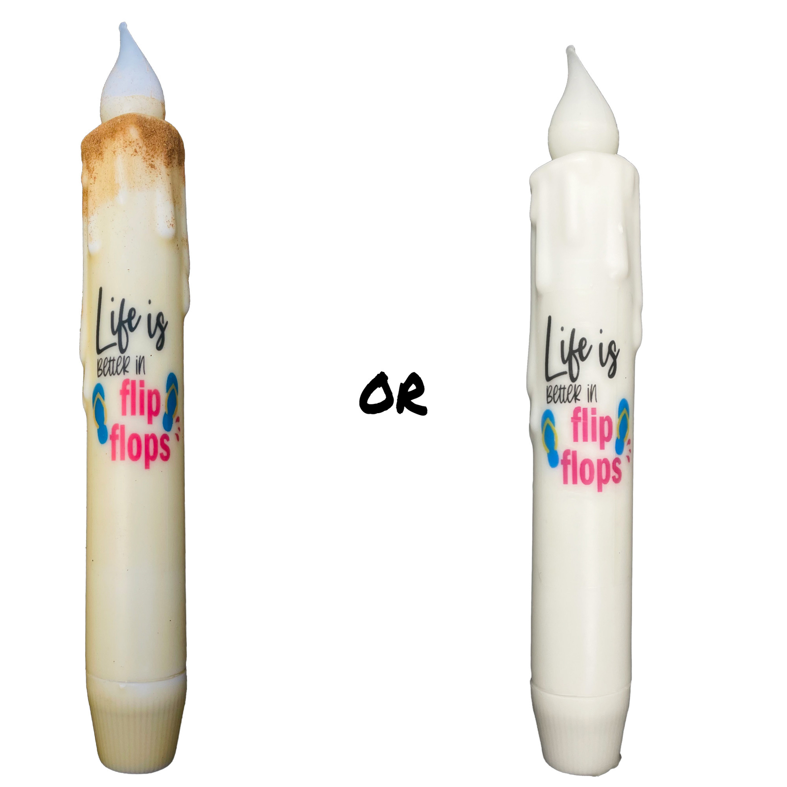 7-Inch LED Flip Flop Timer Taper Candles Battery-Powered-image