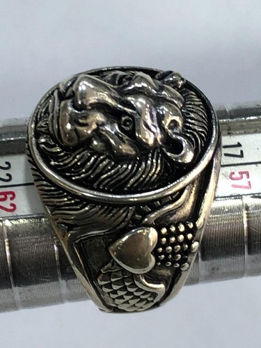 925 Silver Sterling Men Lion Face Ring,Hand Crafted,Jewelry خاتم وجه الاسد - Picture 6 of 7