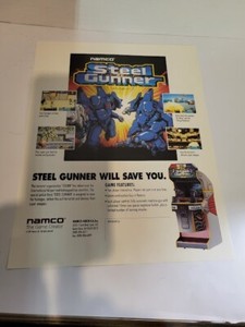 Flyer NAMCO-STEEL GUNNER Arcade Video Game advertisement original see pic