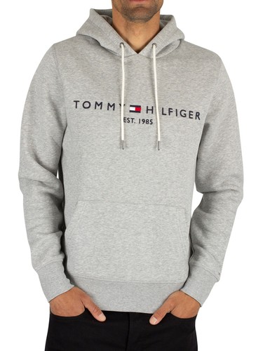 Tommy Hilfiger Uomo Felpa con cappuccio con logo, Grigio | eBay