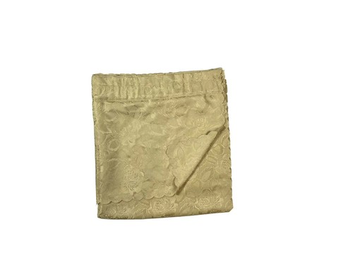 2 Gold Luxury Curtains Drapes Valances Scallop 84 Long Full Window Treatments - Picture 2 of 9