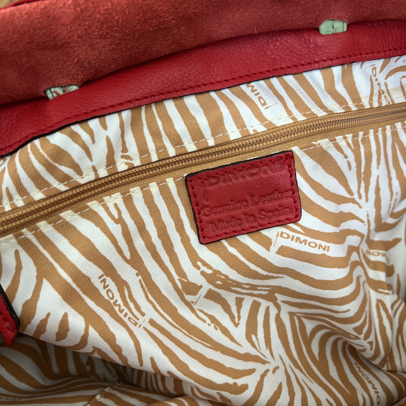 Dimoni Red Genuine Leather Python Snakeskin-like … - image 15