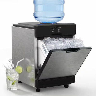 15.55 In. Stainless Steel, Countertop Portable Ice Maker,50 Lb./24H, with 12 Lbs
