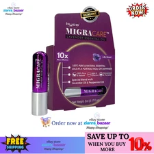3x Migracare Migraine Relief Lavender Essential Oil Roll On, For Headache Relief