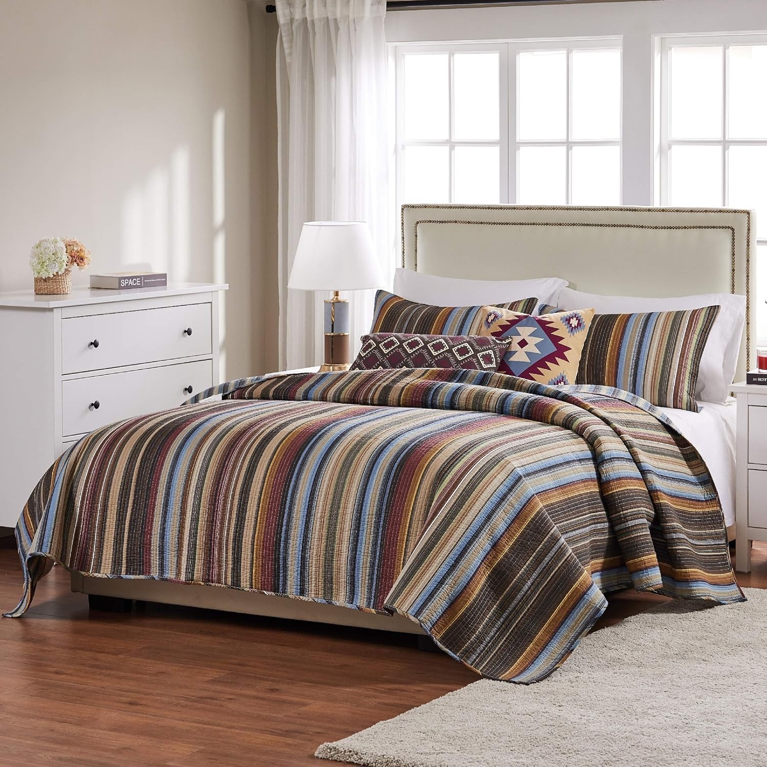 Greenland Home Durango 100% Cotton Reversible Quilt Set 2-Piece Twin/XL Earth